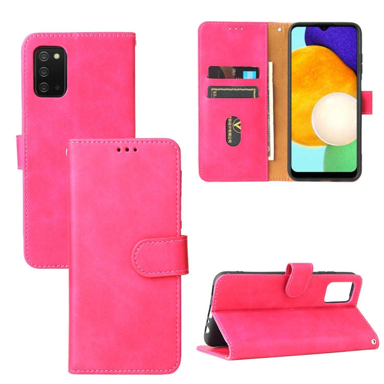 Solid Color Skin Feel Magnetic Buckle Horizontal Flip Calf Texture PU Leather Case with Holder & ...