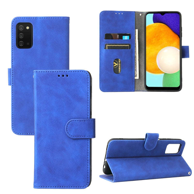 Solid Color Skin Feel Magnetic Buckle Horizontal Flip Calf Texture PU Leather Case with Holder & ...