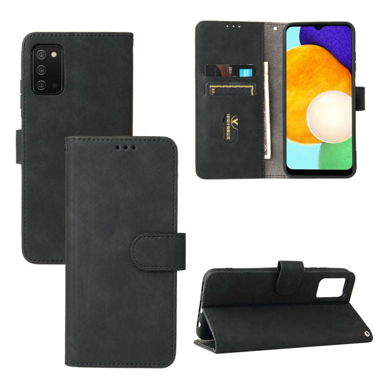 Solid Color Skin Feel Magnetic Buckle Horizontal Flip Calf Texture PU Leather Case with Holder & ...