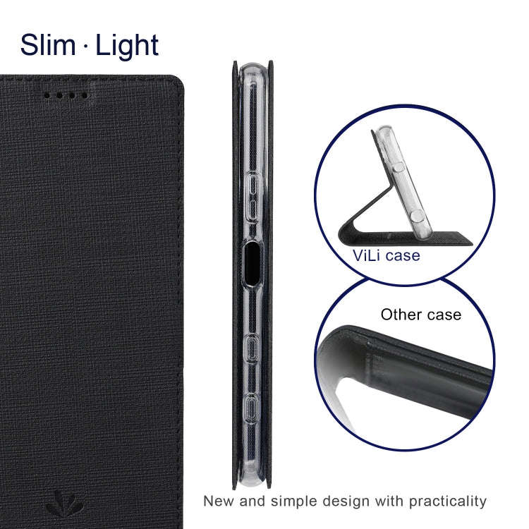 ViLi DMX Series Shockproof TPU + PU Leather Magnetic Attraction Horizontal Flip Case with Card Sl...