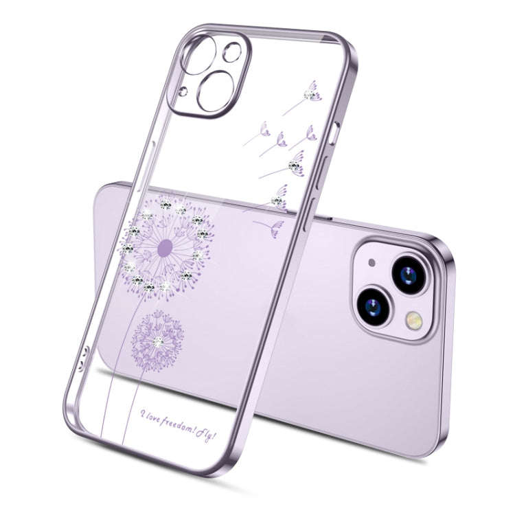 Electroplating Diamond Dandelion Pattern TPU Shockproof Protective Case, For iPhone 13 mini, For ...