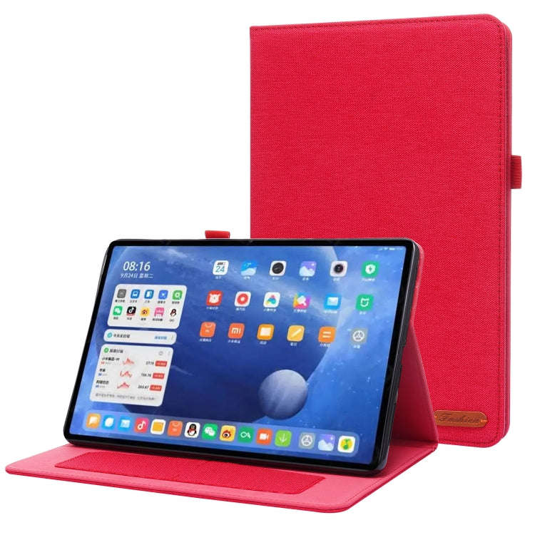 Horizontal Flip TPU + Fabric PU Leather Protective Case with Name Card Clip, For Xiaomi Pad 5 / 5...