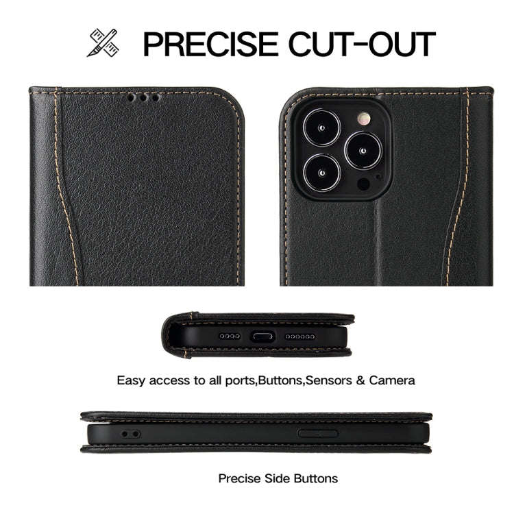 Genuine Leather Horizontal Flip Leather Case with Holder & Card Slots & Wallet, For iPhone 13 min...