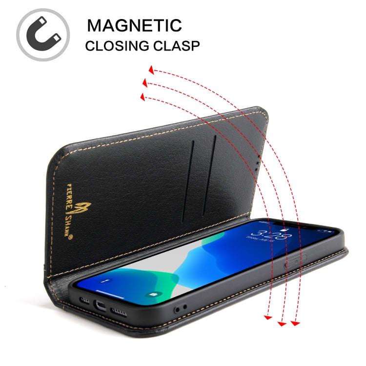 Genuine Leather Horizontal Flip Leather Case with Holder & Card Slots & Wallet, For iPhone 13 min...