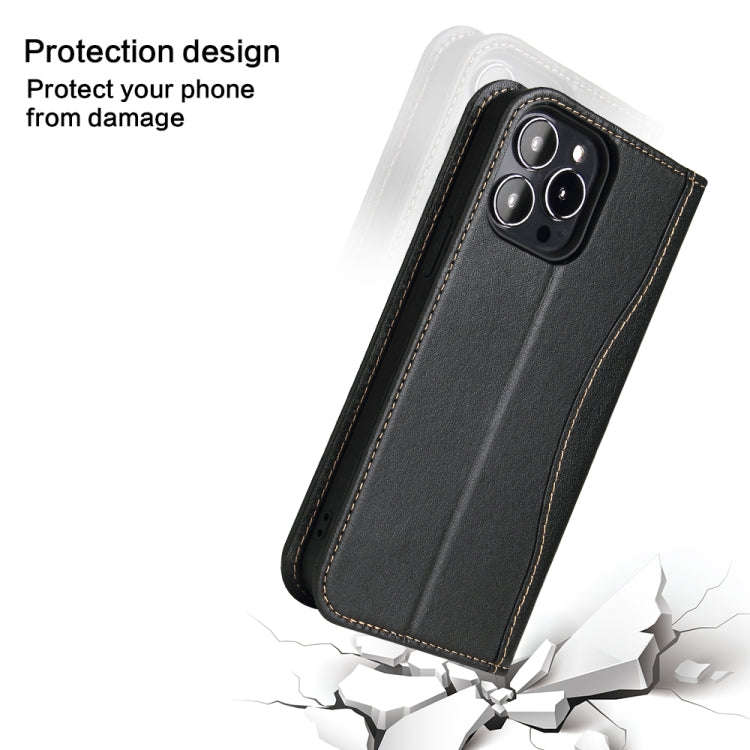 Genuine Leather Horizontal Flip Leather Case with Holder & Card Slots & Wallet, For iPhone 13 min...