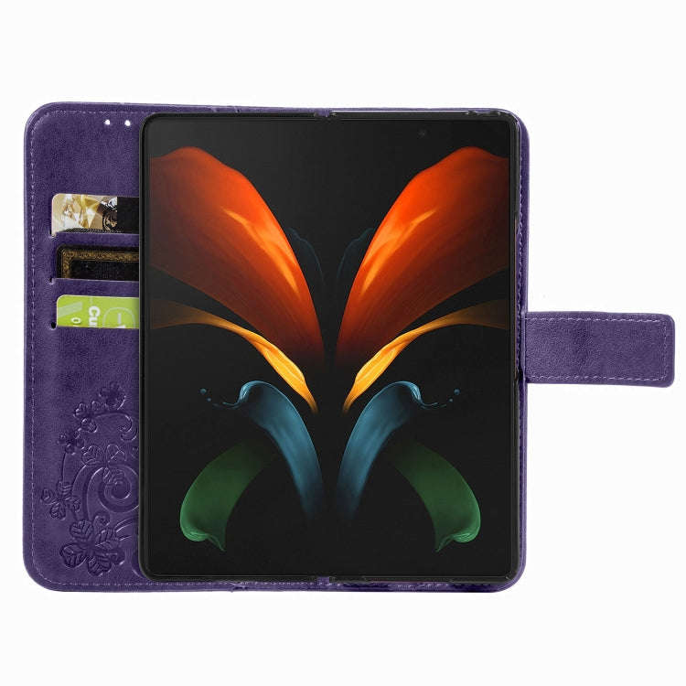 Four-leaf Clasp Embossed Buckle Mobile Phone Protection Leather Case with Lanyard & Card Slot & W...