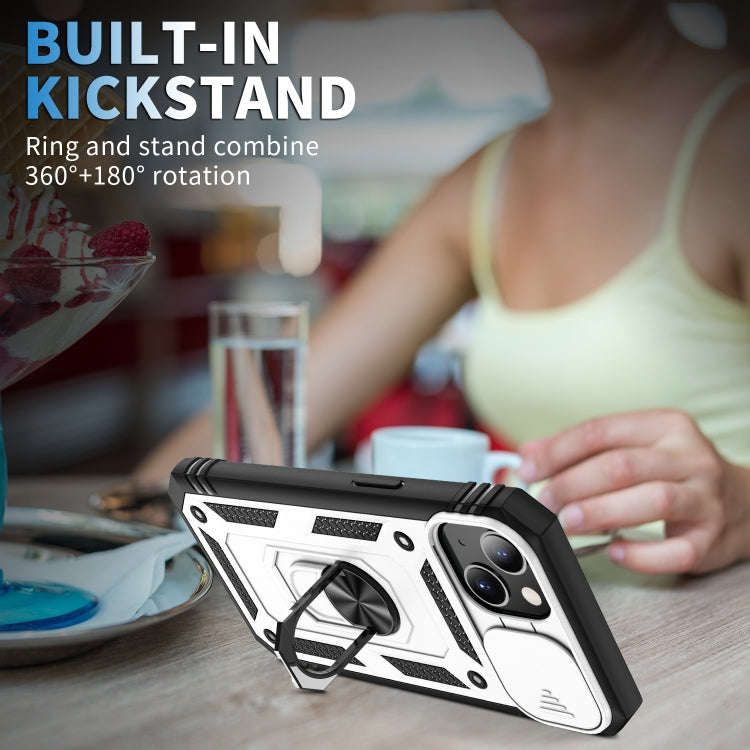 Sliding Camera Cover Design TPU + PC Protective Case with 360 Degree Rotating Holder & Card Slot,...