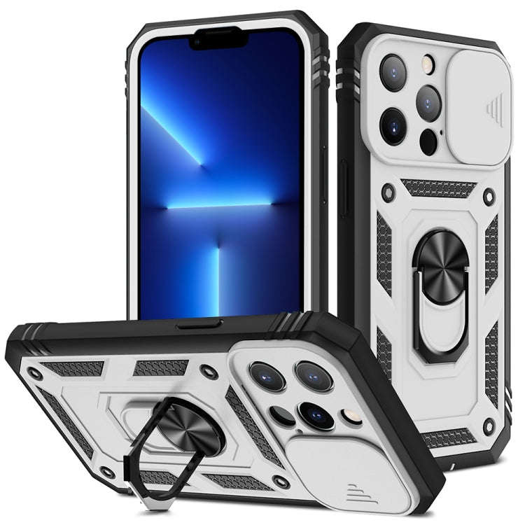 Sliding Camera Cover Design TPU + PC Protective Case with 360 Degree Rotating Holder & Card Slot,...