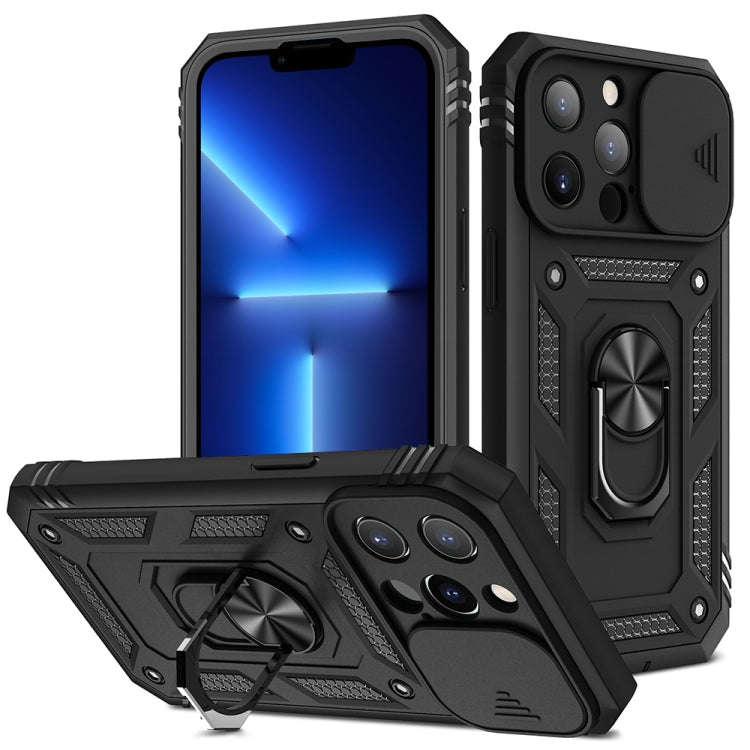 Sliding Camera Cover Design TPU + PC Protective Case with 360 Degree Rotating Holder & Card Slot,...