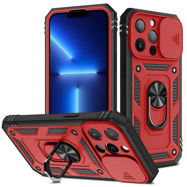 Sliding Camera Cover Design TPU + PC Protective Case with 360 Degree Rotating Holder & Card Slot,...