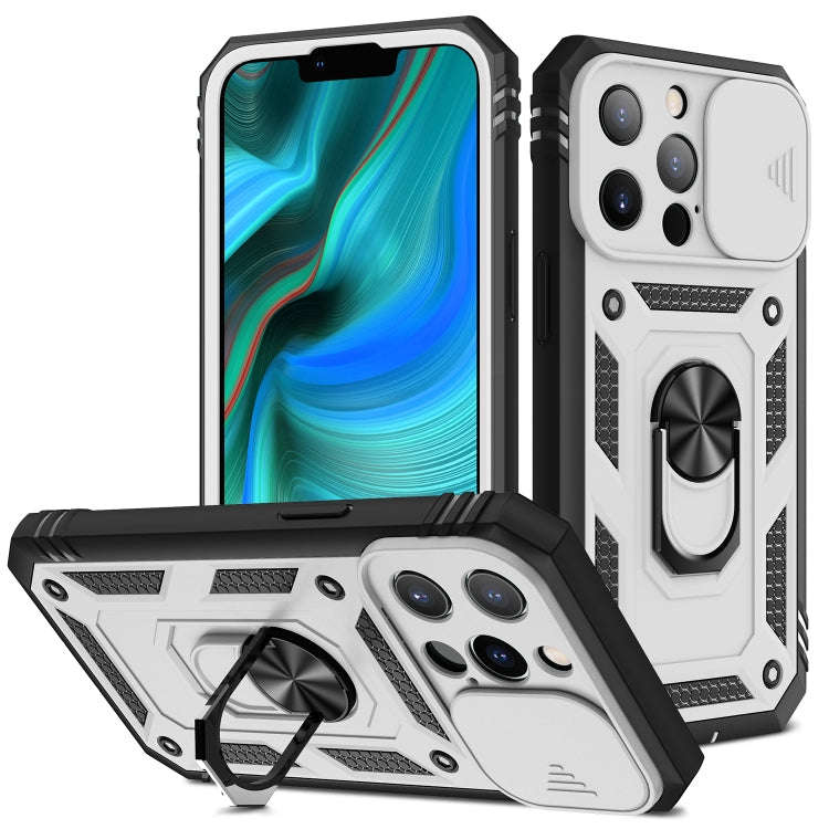 Sliding Camera Cover Design TPU + PC Protective Case with 360 Degree Rotating Holder & Card Slot,...