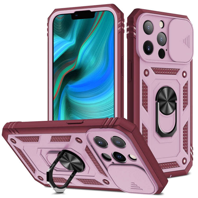 Sliding Camera Cover Design TPU + PC Protective Case with 360 Degree Rotating Holder & Card Slot,...