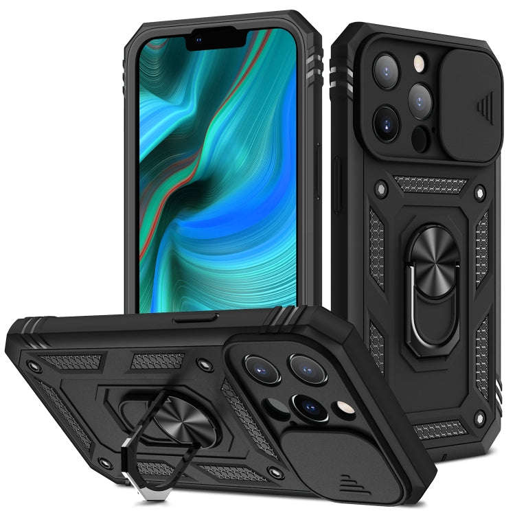 Sliding Camera Cover Design TPU + PC Protective Case with 360 Degree Rotating Holder & Card Slot,...