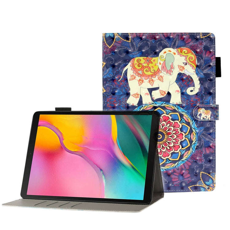 3D Embossing Pattern Horizontal Flip Leather Case with Holder & Card Slots & Wallet, For Galaxy T...