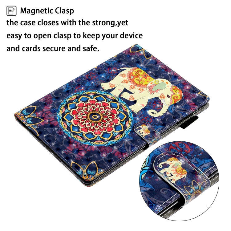 3D Embossing Pattern Horizontal Flip Leather Case with Holder & Card Slots & Wallet, For Galaxy T...