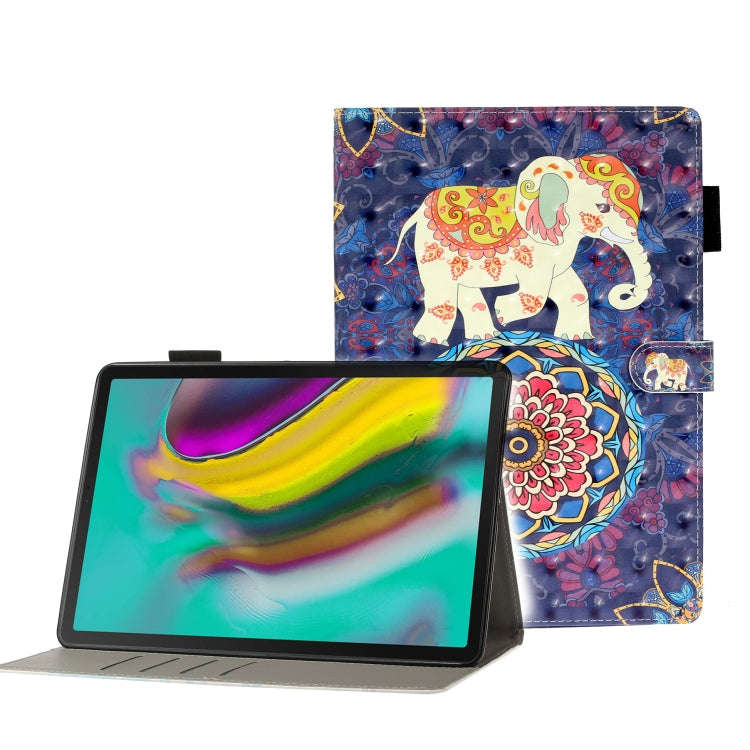 3D Embossing Pattern Horizontal Flip Leather Case with Holder & Card Slots & Wallet, For Galaxy T...