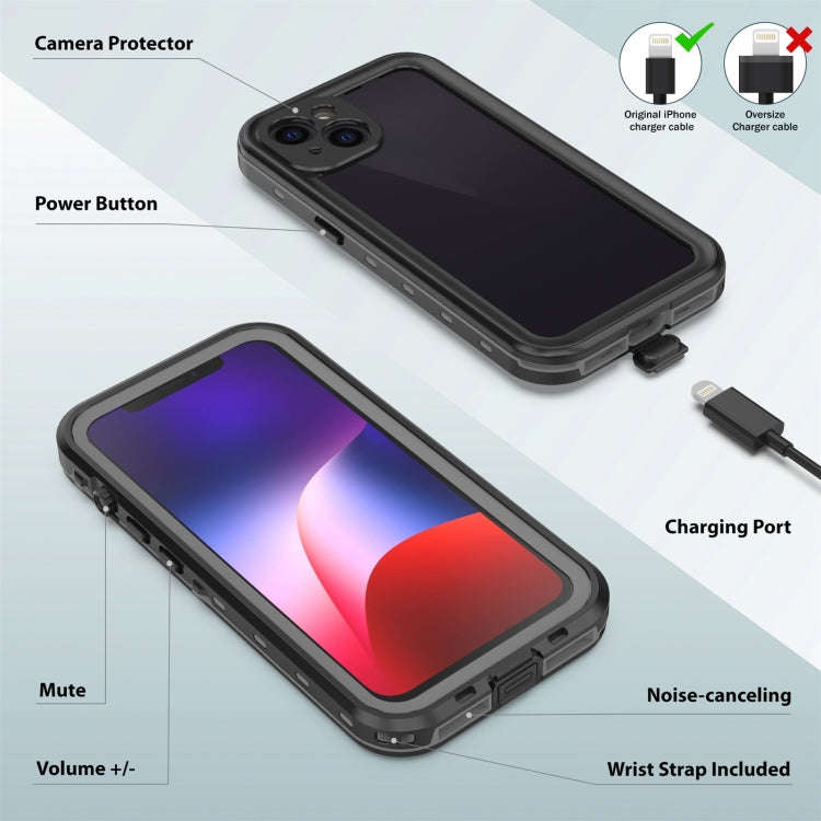RedPepper Transparent Dot Shockproof Waterproof PC + TPU Protective Case, For iPhone 13, For iPho...