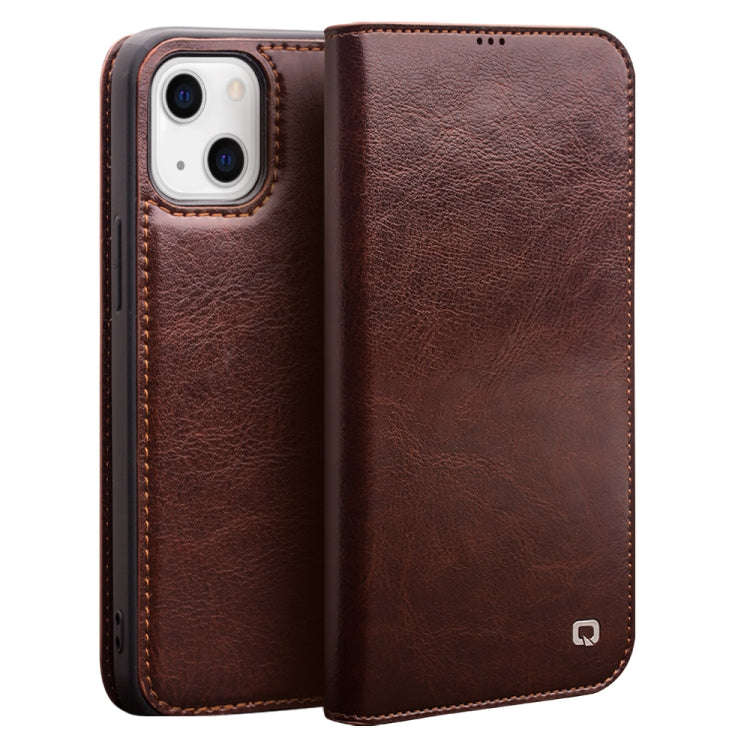 QIALINO Horizontal Flip Leather Case with Holder & Card Slots & Wallet, For iPhone 13, For iPhone...