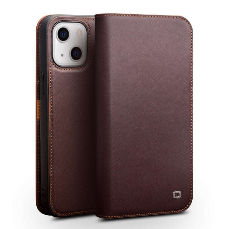 QIALINO Business Horizontal Flip Leather Case with Holder & Card Slots & Wallet, For iPhone 13 Pr...