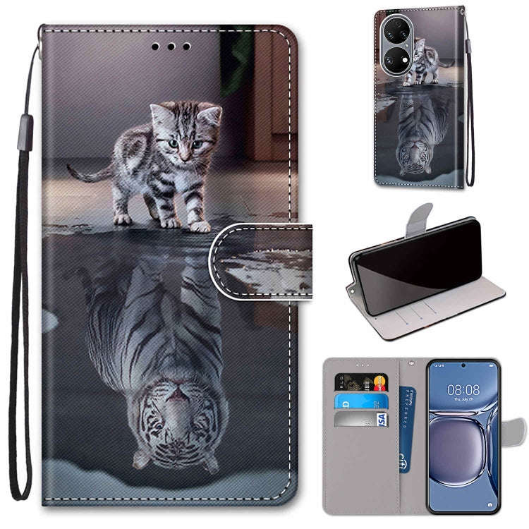 Coloured Drawing Cross Texture Horizontal Flip PU Leather Case with Holder & Card Slots & Wallet ...