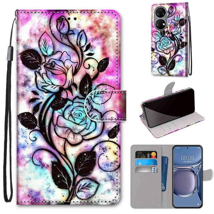 Coloured Drawing Cross Texture Horizontal Flip PU Leather Case with Holder & Card Slots & Wallet ...