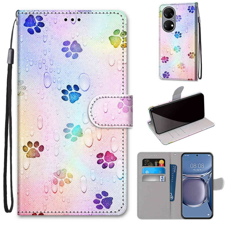 Coloured Drawing Cross Texture Horizontal Flip PU Leather Case with Holder & Card Slots & Wallet ...