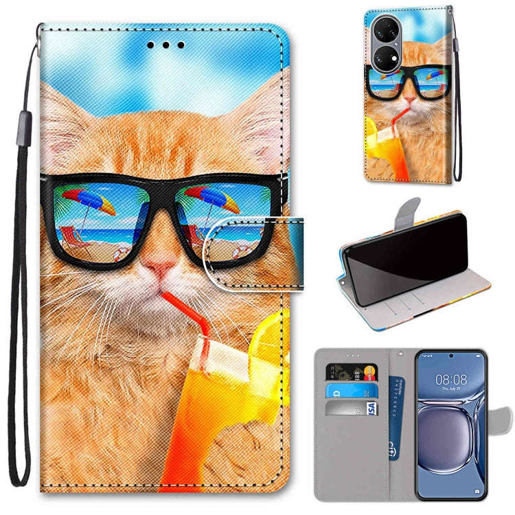 Coloured Drawing Cross Texture Horizontal Flip PU Leather Case with Holder & Card Slots & Wallet ...