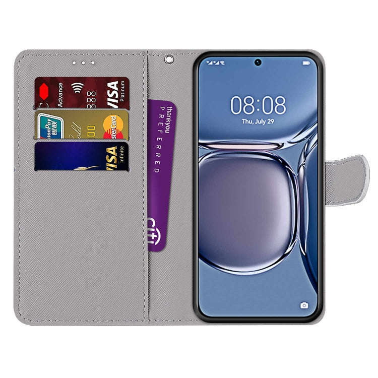 Coloured Drawing Cross Texture Horizontal Flip PU Leather Case with Holder & Card Slots & Wallet ...