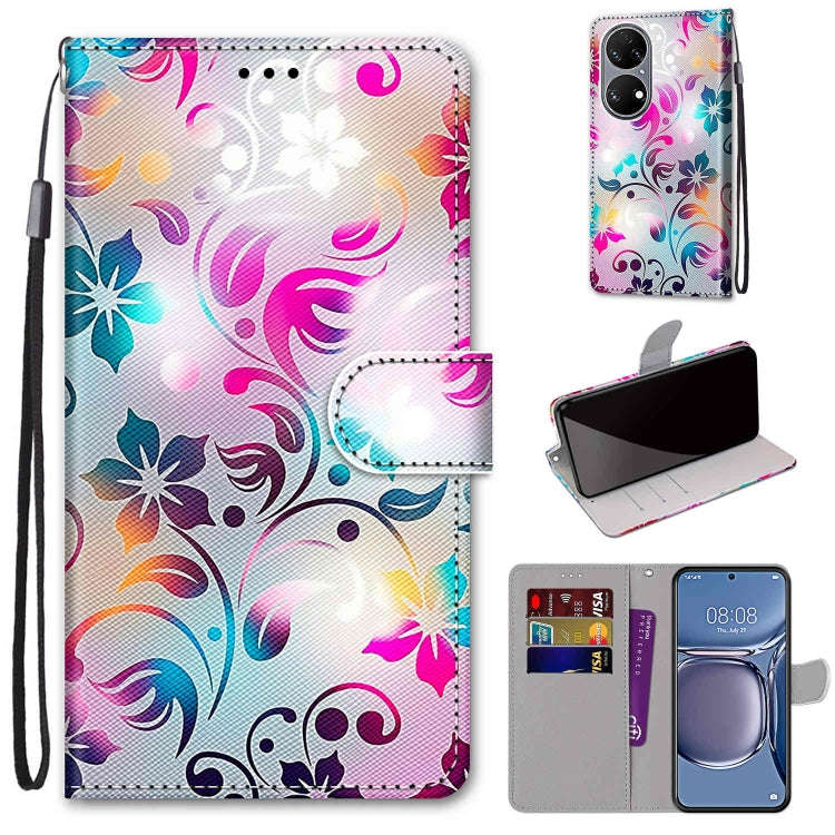 Coloured Drawing Cross Texture Horizontal Flip PU Leather Case with Holder & Card Slots & Wallet ...