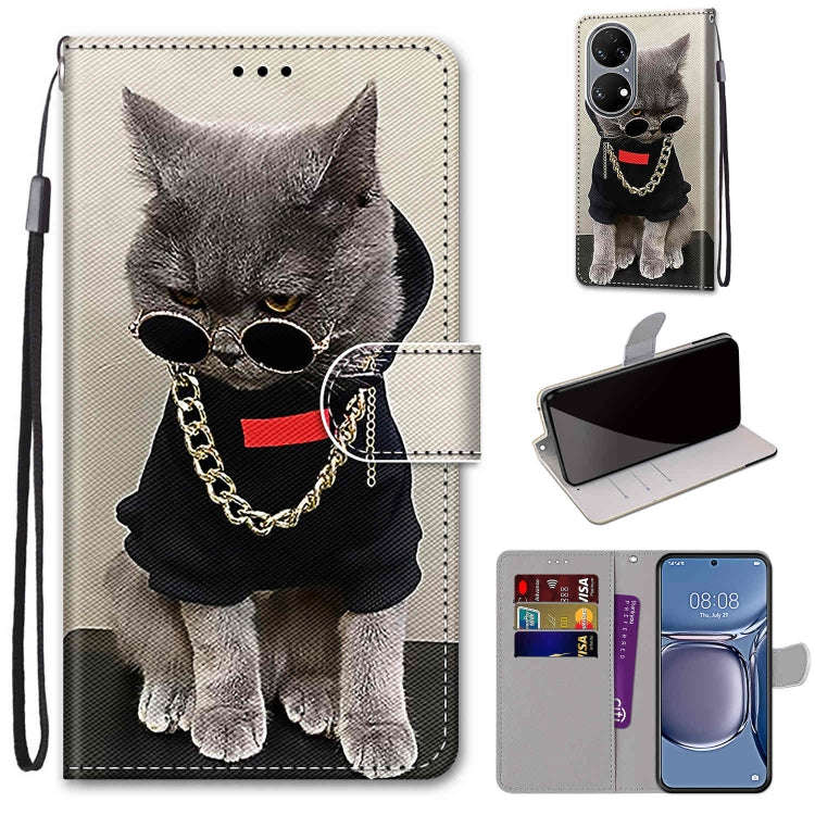 Coloured Drawing Cross Texture Horizontal Flip PU Leather Case with Holder & Card Slots & Wallet ...