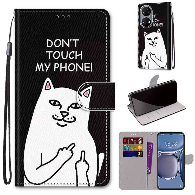 Coloured Drawing Cross Texture Horizontal Flip PU Leather Case with Holder & Card Slots & Wallet ...