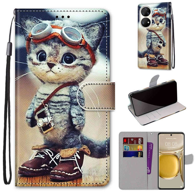 Coloured Drawing Cross Texture Horizontal Flip PU Leather Case with Holder & Card Slots & Wallet ...