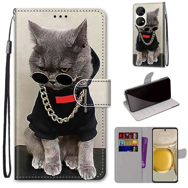 Coloured Drawing Cross Texture Horizontal Flip PU Leather Case with Holder & Card Slots & Wallet ...