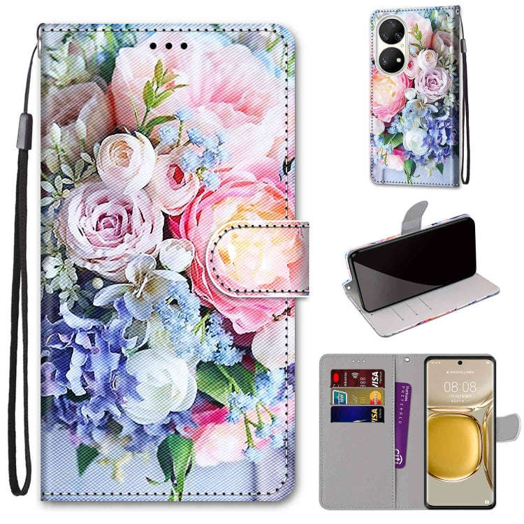 Coloured Drawing Cross Texture Horizontal Flip PU Leather Case with Holder & Card Slots & Wallet ...