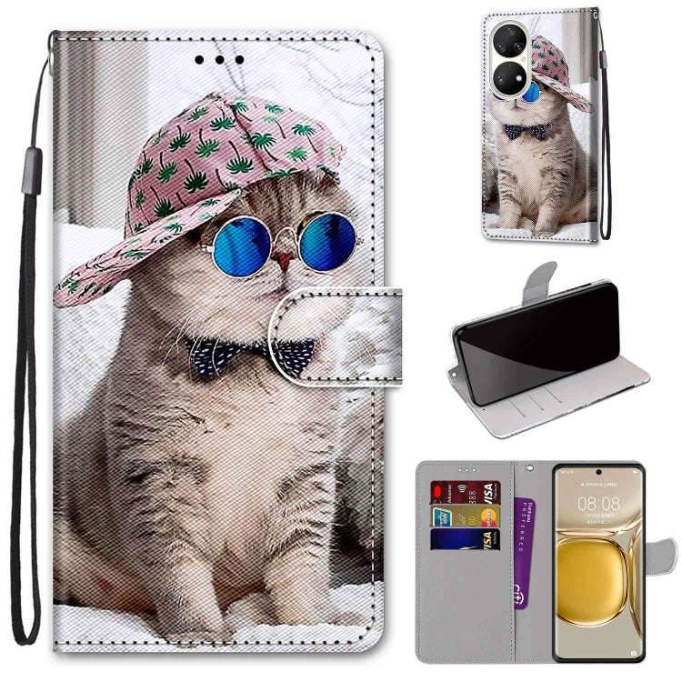 Coloured Drawing Cross Texture Horizontal Flip PU Leather Case with Holder & Card Slots & Wallet ...
