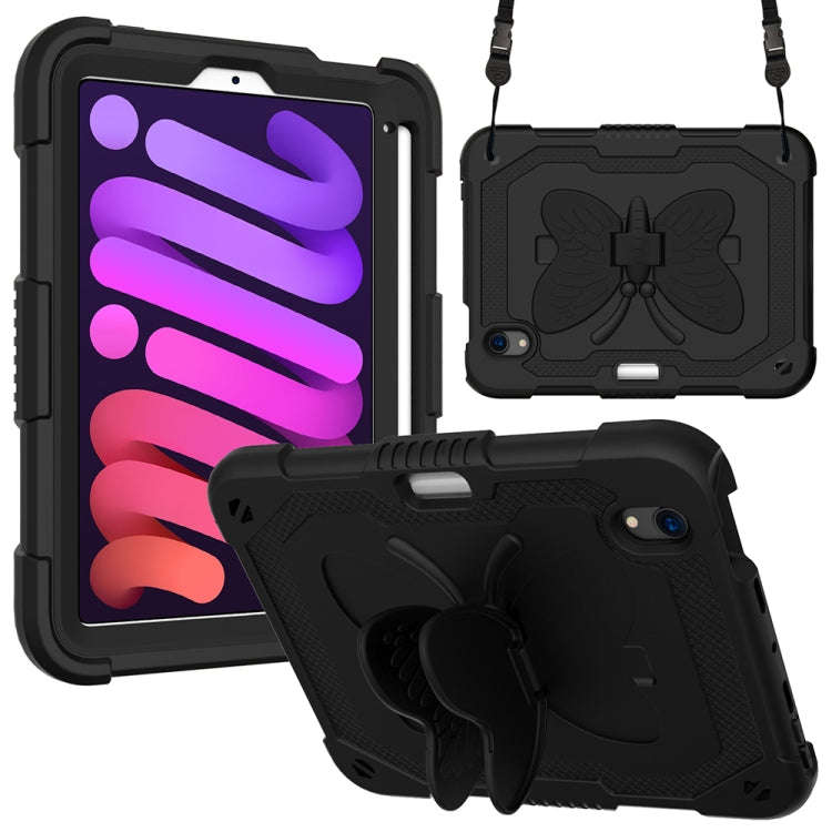 Pure Color PC + Silicone Anti-drop Protective Case with Butterfly Shape Holder & Pen Slot, For iP...