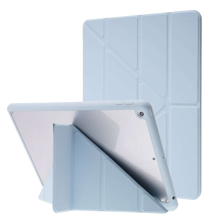 Deformation Transparent Acrylic Horizontal Flip PU Leather Case with Multi-folding Holder & Sleep...