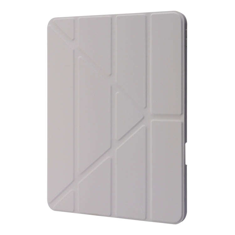 Deformation Transparent Acrylic Horizontal Flip PU Leather Case with Multi-folding Holder & Sleep...