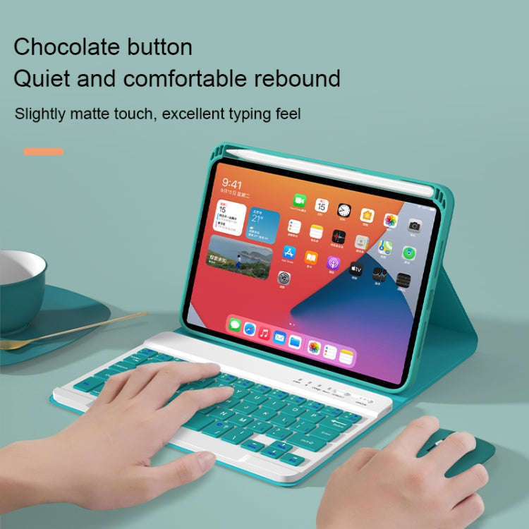 HK006D Square Keys Detachable Bluetooth Keyboard Leather Case with White Backlight & Holder for i...