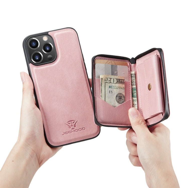 JEEHOOD Magnetic Zipper Horizontal Flip Leather Case with Holder & Card Slot & Wallet, For iPhone...