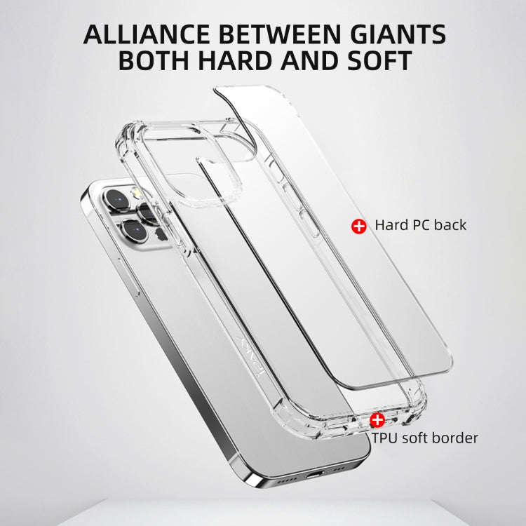 iPAKY Crystal Clear Series Transparent Shockproof TPU + PC Protective Case, For iPhone 13