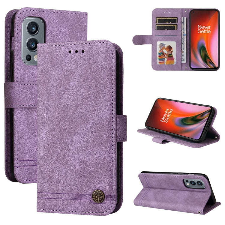 Skin Feel Life Tree Metal Button Horizontal Flip Leather Case with Holder & Card Slot & Wallet & ...