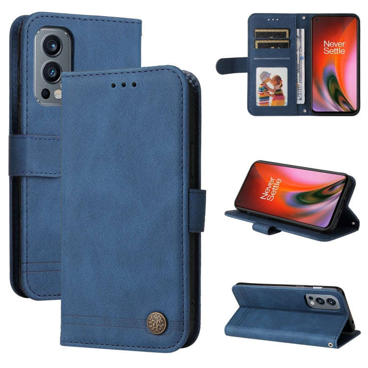 Skin Feel Life Tree Metal Button Horizontal Flip Leather Case with Holder & Card Slot & Wallet & ...