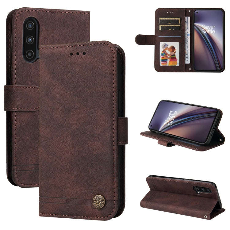 Skin Feel Life Tree Metal Button Horizontal Flip Leather Case with Holder & Card Slot & Wallet & ...