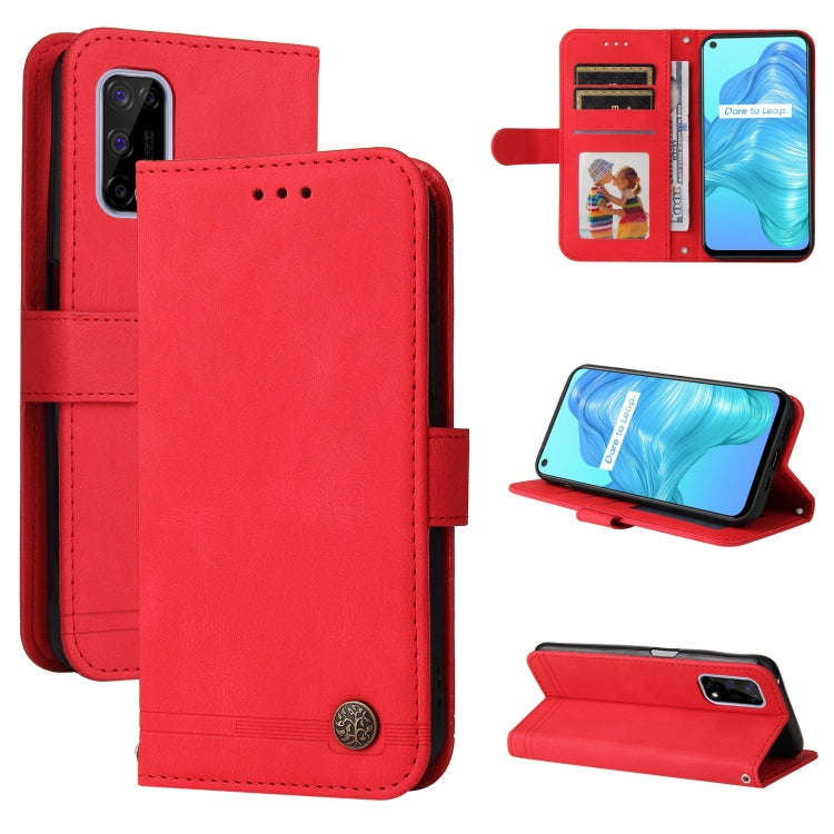 Skin Feel Life Tree Metal Button Horizontal Flip Leather Case with Holder & Card Slot & Wallet & ...