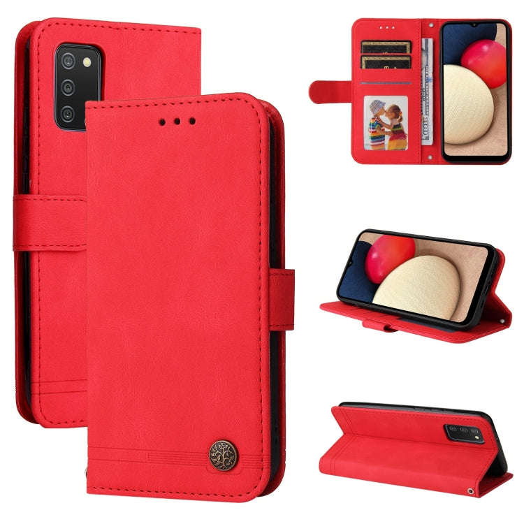 Skin Feel Life Tree Metal Button Horizontal Flip Leather Case with Holder & Card Slot & Wallet & ...