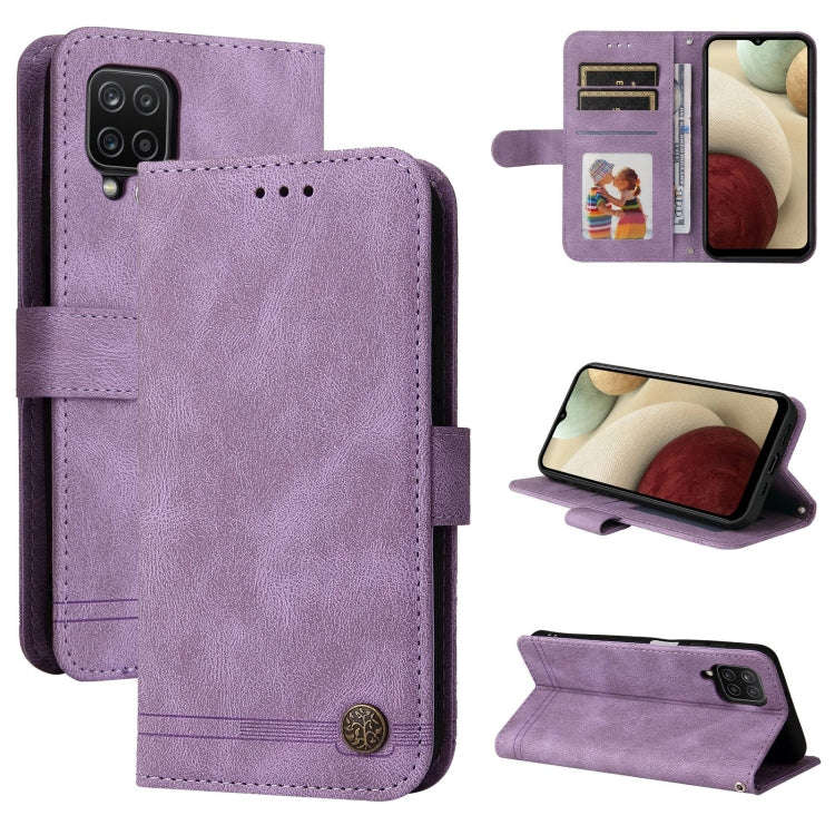 Skin Feel Life Tree Metal Button Horizontal Flip Leather Case with Holder & Card Slot & Wallet & ...