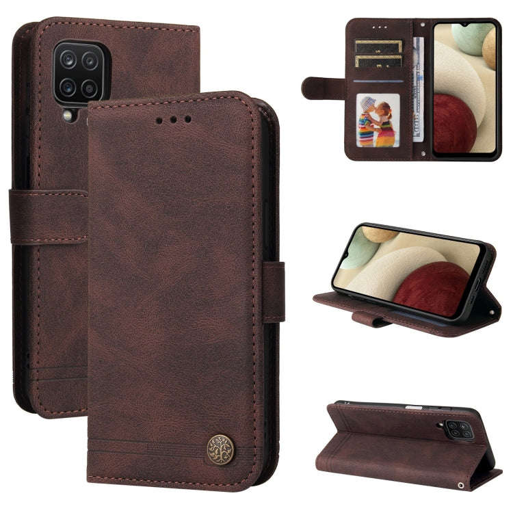 Skin Feel Life Tree Metal Button Horizontal Flip Leather Case with Holder & Card Slot & Wallet & ...