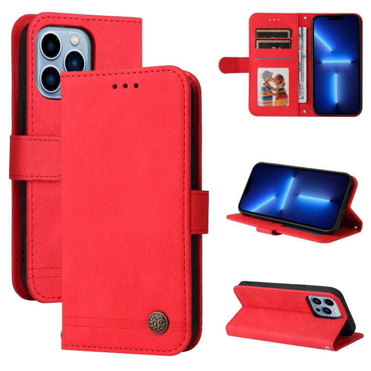 Skin Feel Life Tree Metal Button Horizontal Flip Leather Case with Holder & Card Slot & Wallet & ...