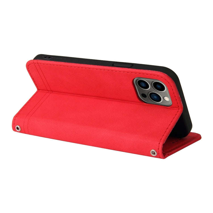 Skin Feel Life Tree Metal Button Horizontal Flip Leather Case with Holder & Card Slot & Wallet & ...